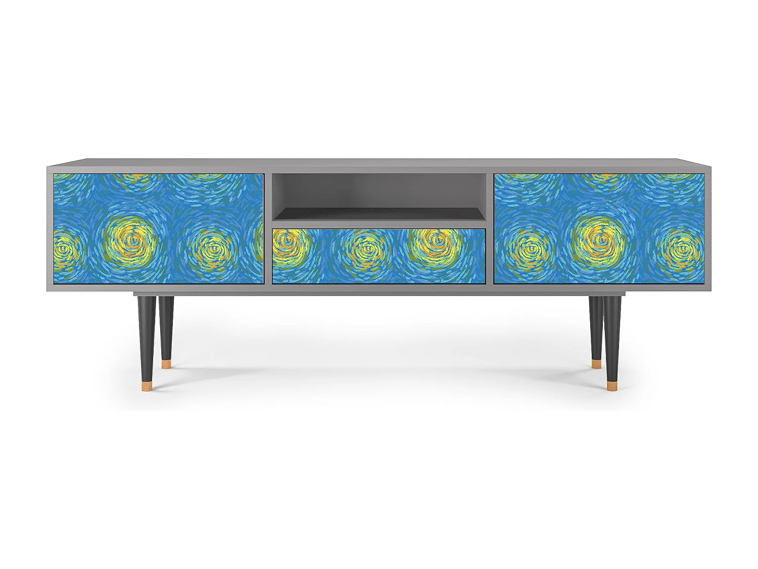 Mueble de TV - 170х59х41 cm - T6 - Van Gogh Lights, Gris