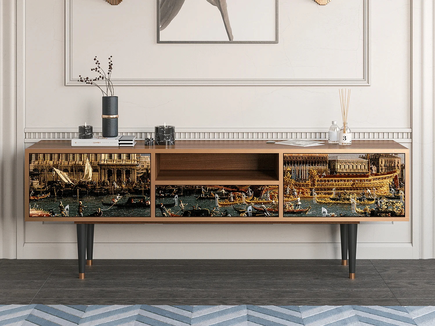 TV-Möbel - 170х59х41 cm - T6 - The Bucintoro, Walnuss