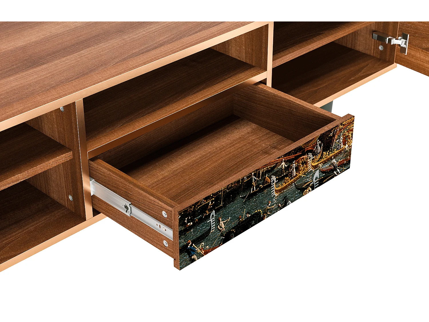 Meuble TV - 170х59х41 cm - T6 - The Bucintoro, Noyer