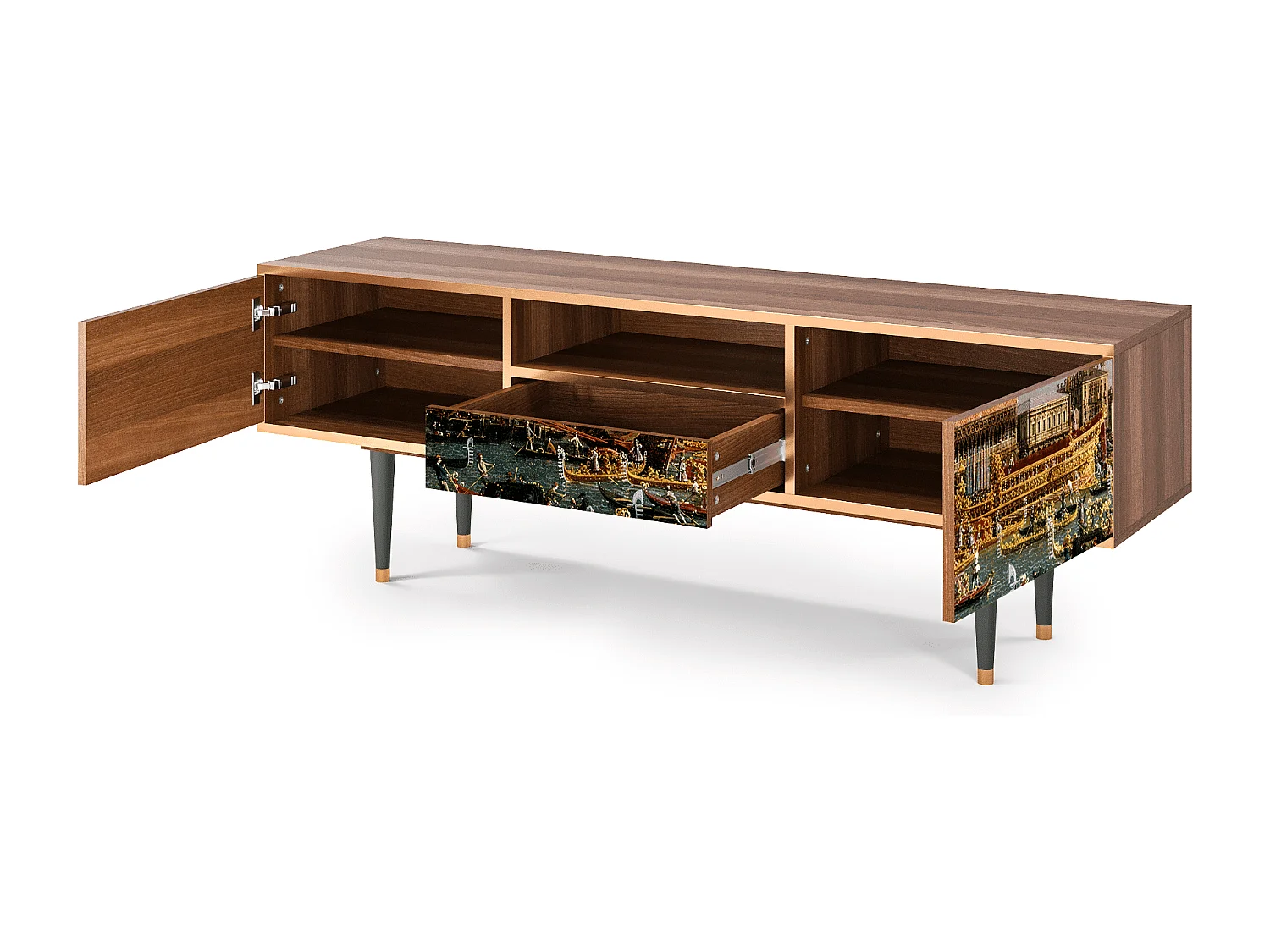 Meuble TV - 170х59х41 cm - T6 - The Bucintoro, Noyer