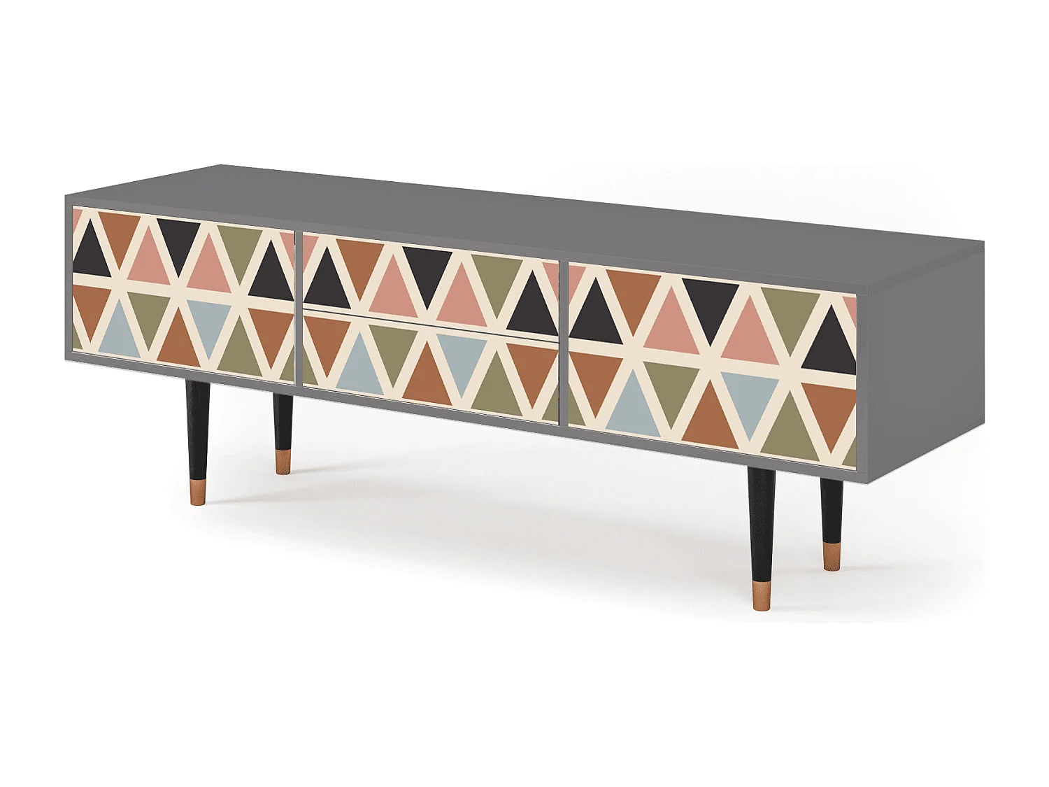 TV-Möbel - 170х59х48 cm - T4 - Royal Triangles, Grau