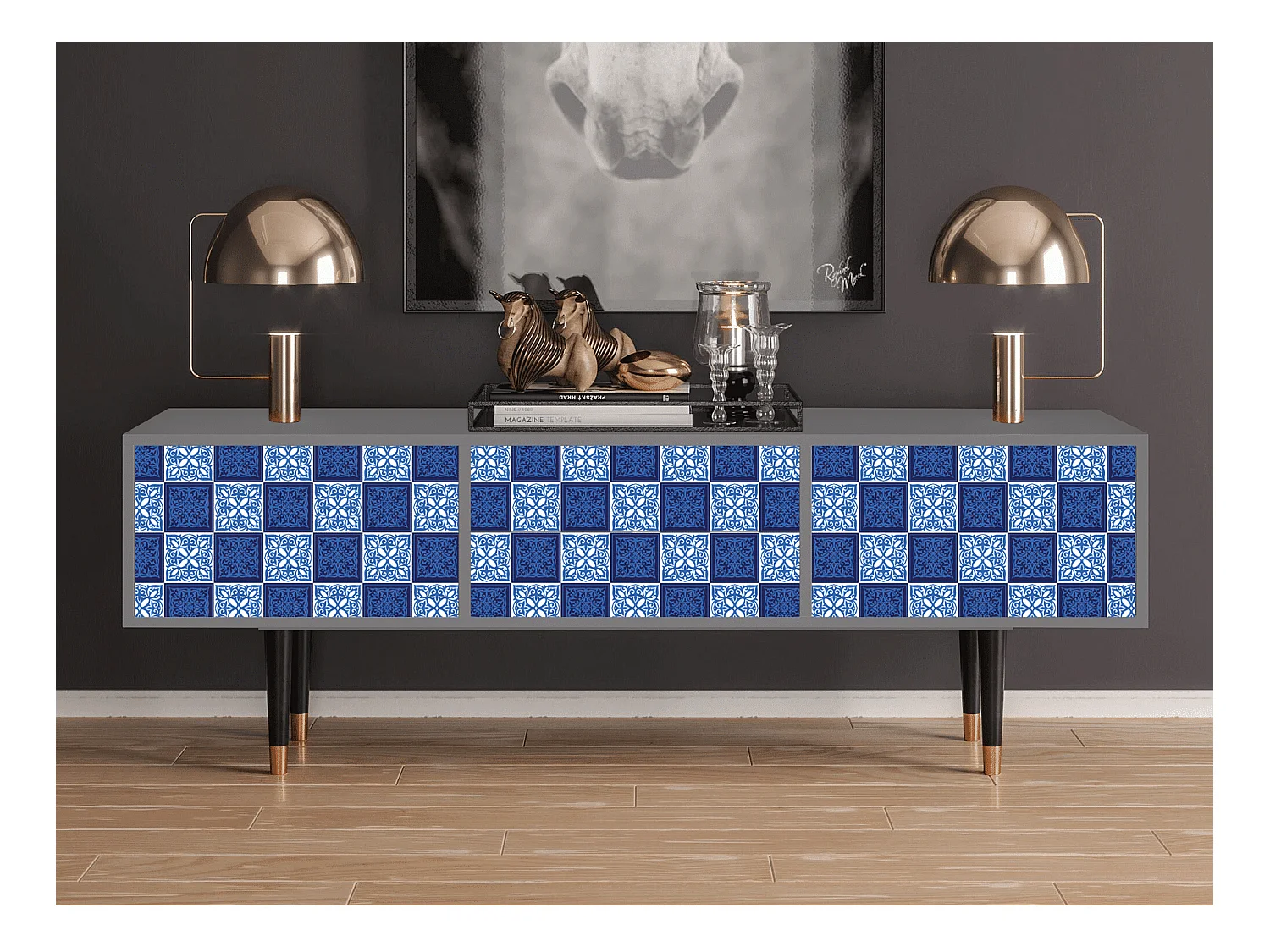 Meuble TV - 170х59х48 cm - T4 - Light Path, Gris