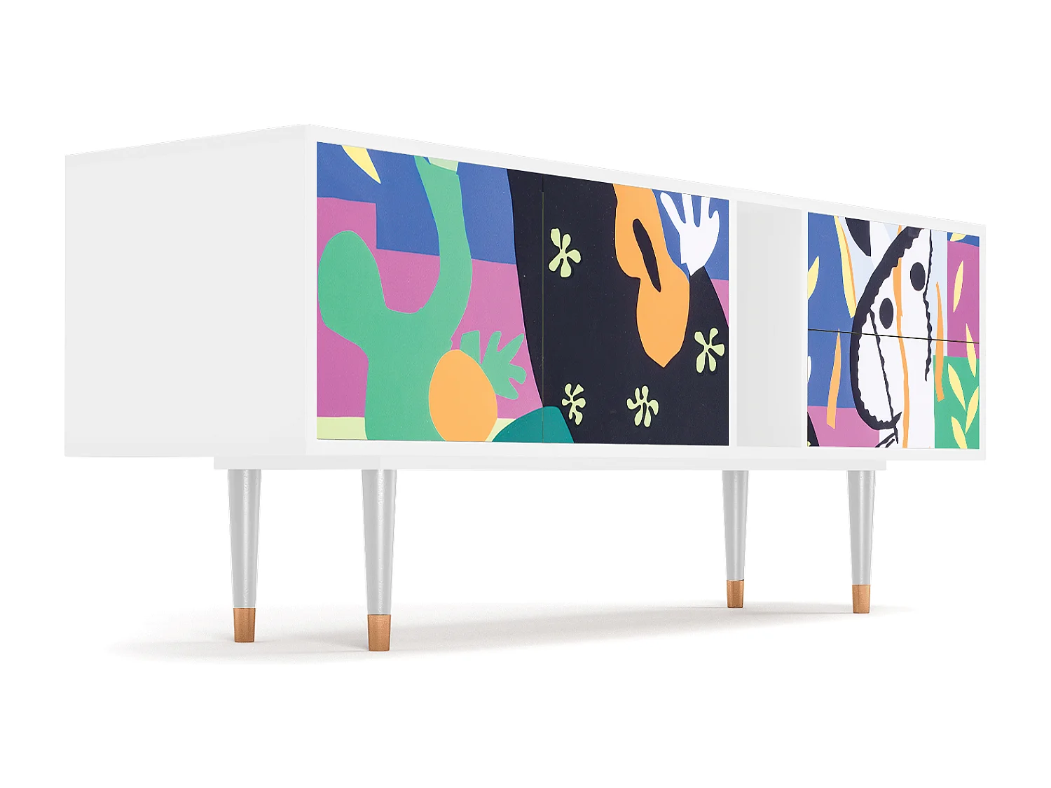 Mobile TV - 170х69х48 cm - T1 - La Tristesse du Roi, Bianco