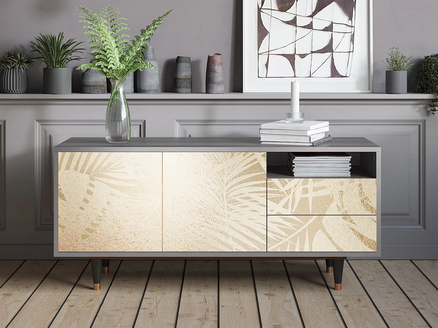 TV-Möbel - 125х56х41 cm - T7 - Plant of the Dessert, Grau