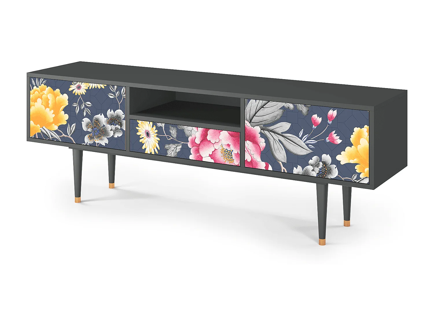 Meuble TV - 170х59х41 cm - T6 - Dark Flower Bed, Anthracite