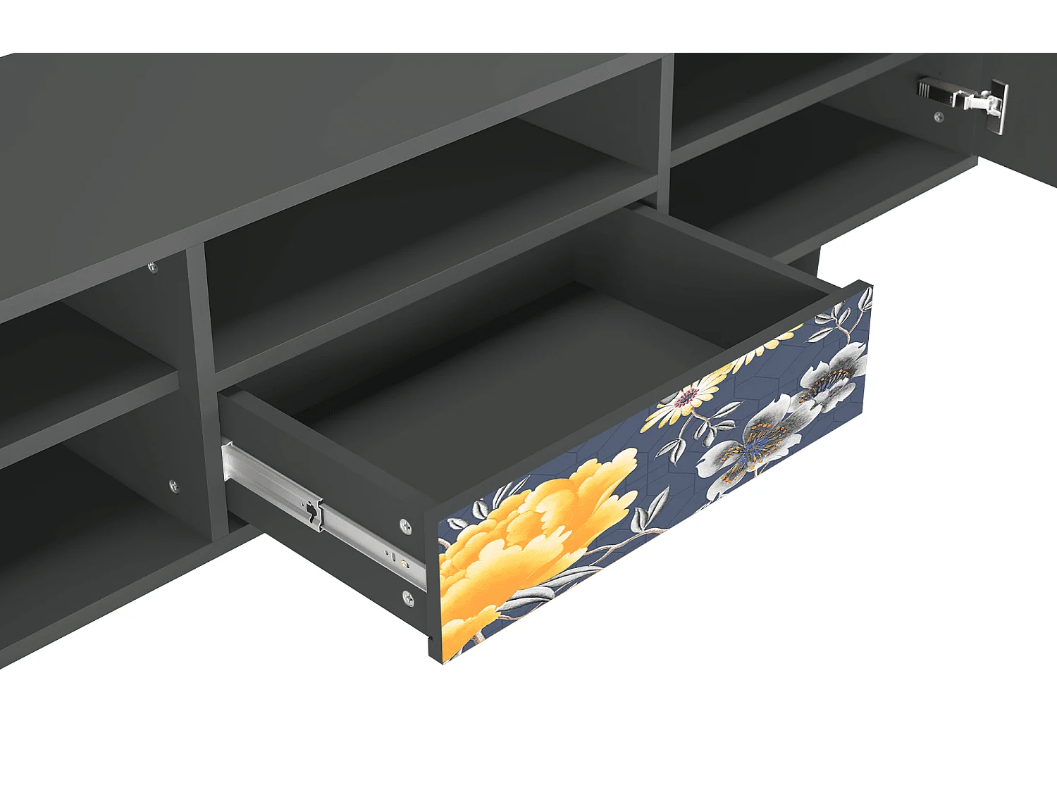 Meuble TV - 170х59х41 cm - T6 - Dark Flower Bed, Anthracite