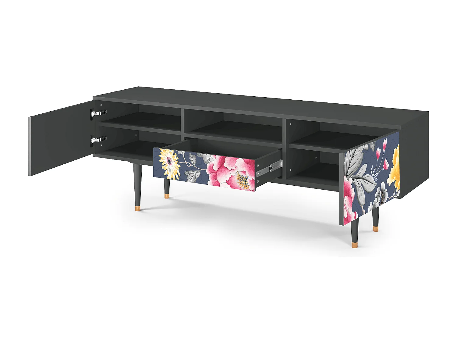 Meuble TV - 170х59х41 cm - T6 - Dark Flower Bed, Anthracite