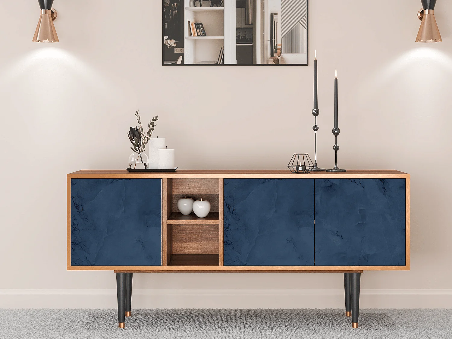 Mobile TV - 150х69х41 cm - T5 - Endless Galaxi, Noce