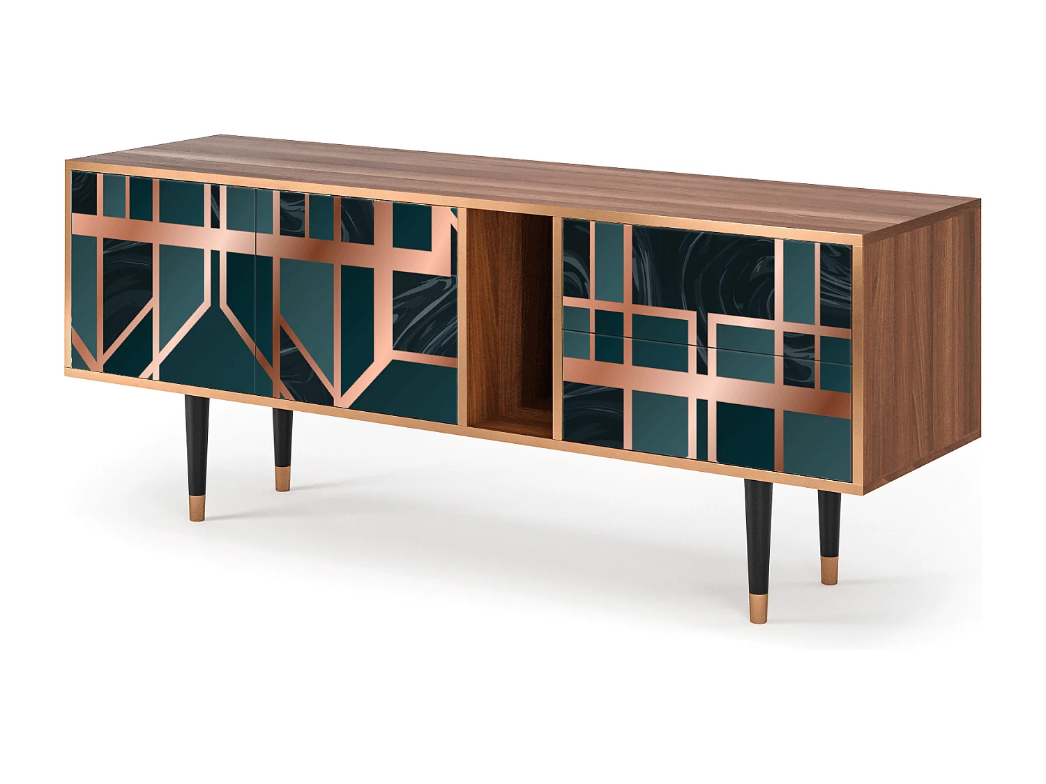 TV-Möbel - 170х69х48 cm - T1 - Emerald Metro, Walnuss