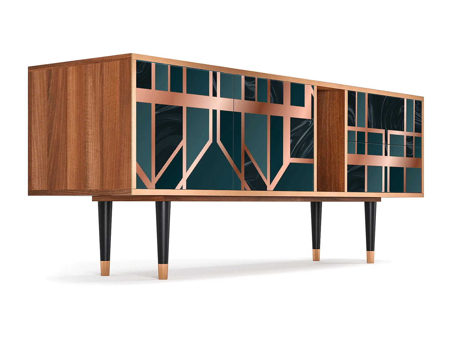 TV-Möbel - 170х69х48 cm - T1 - Emerald Metro, Walnuss