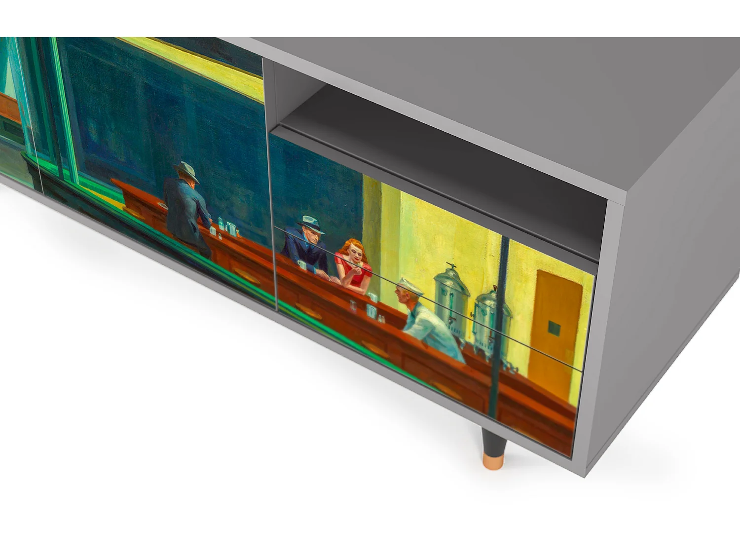 TV-Möbel - 125х56х41 cm - T7 - Nighthawks by Hopper, Grau