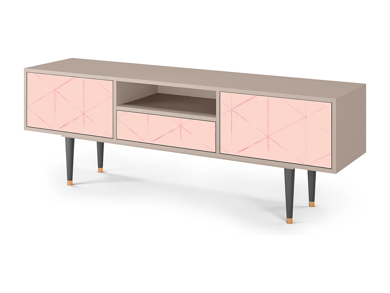 Mueble de TV - 170х59х41 cm - T6 - Rose Quartz, Arena