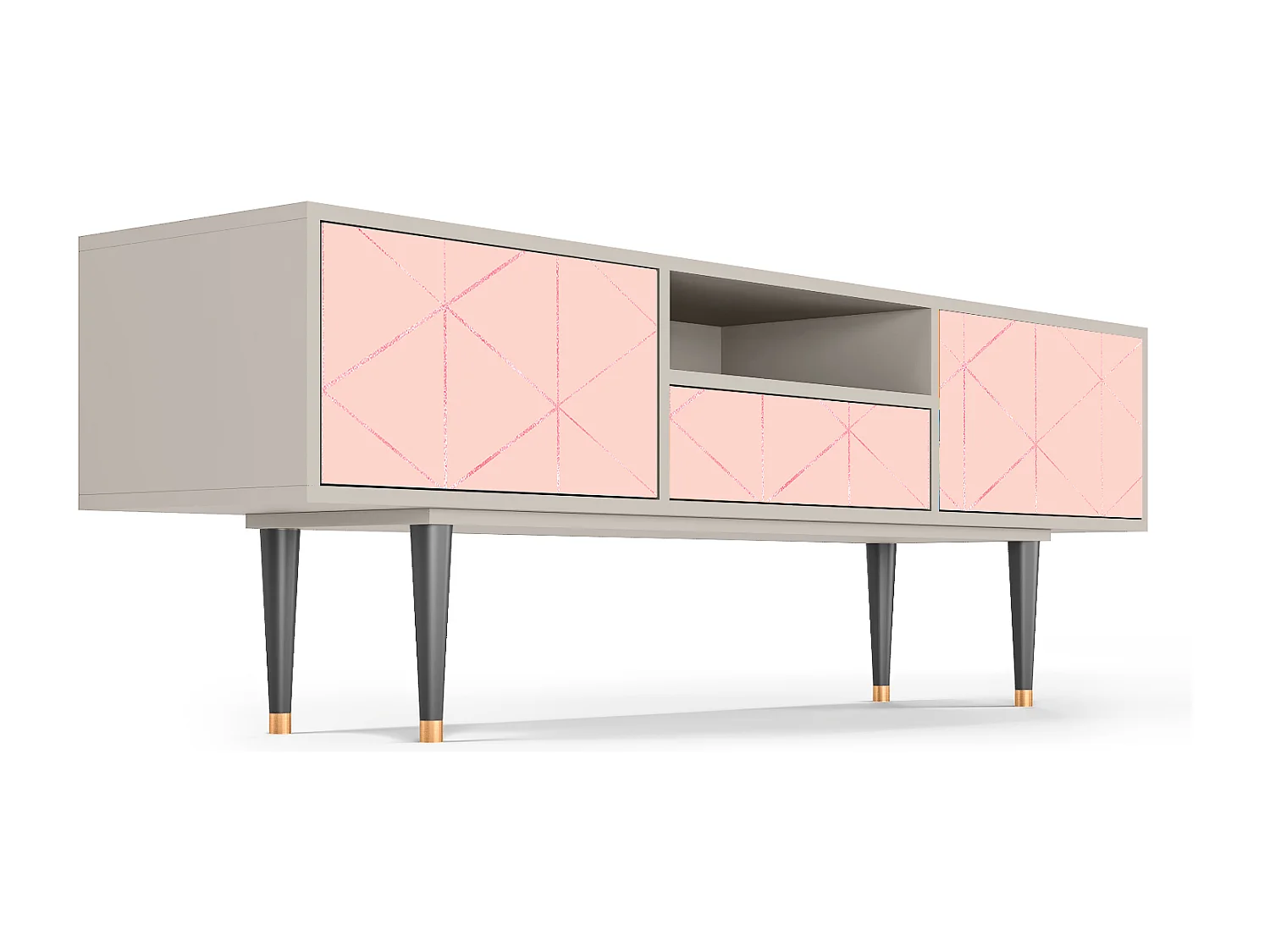 Mueble de TV - 170х59х41 cm - T6 - Rose Quartz, Arena