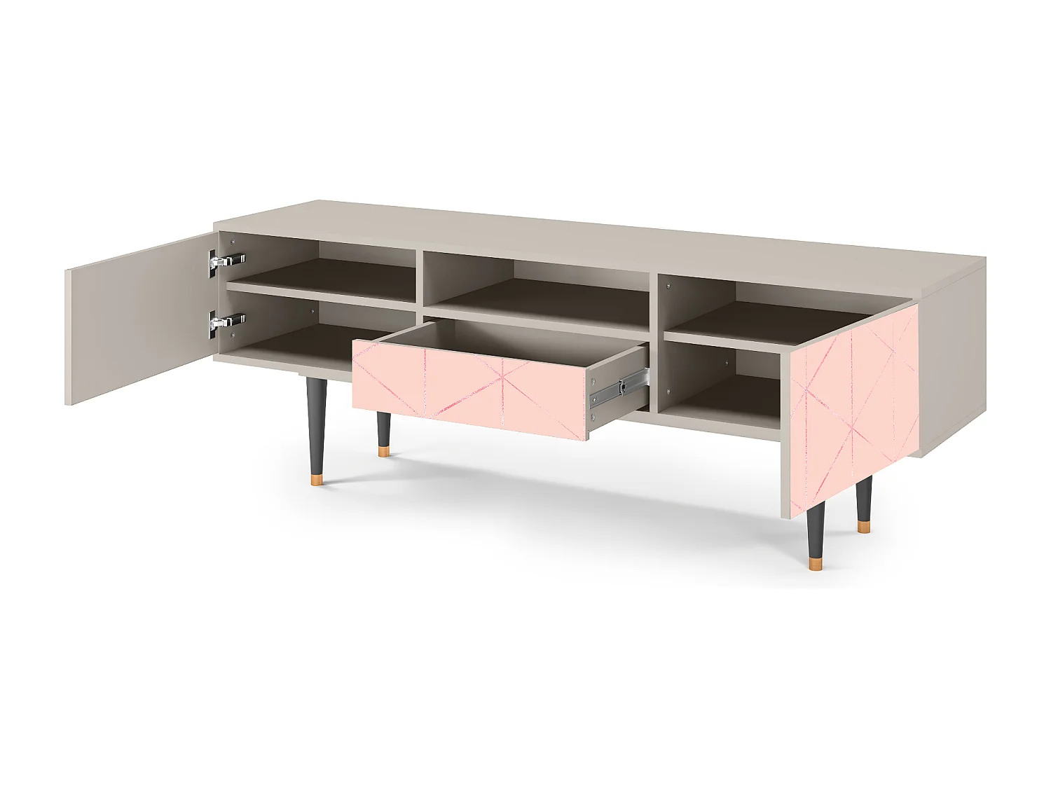 Mueble de TV - 170х59х41 cm - T6 - Rose Quartz, Arena