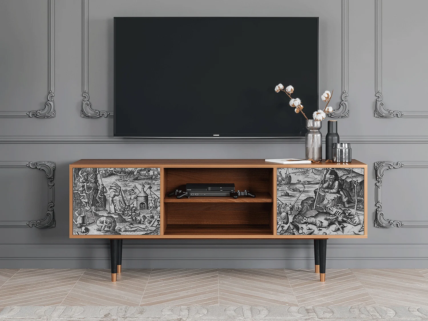 TV-Möbel - 170х69х48 cm - T2 - The Temptation, Walnuss