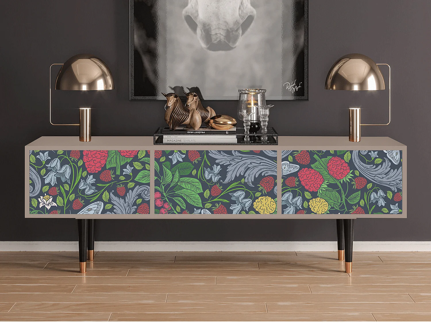 TV-meubel - 170х59х48 cm - T4 - Summer Berries, Latte