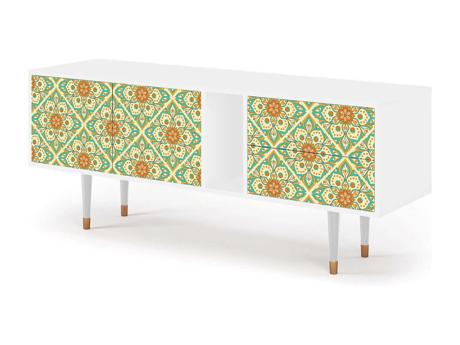 TV-meubel - 170х69х48 cm - T1 - Hindu Daisy, Wit