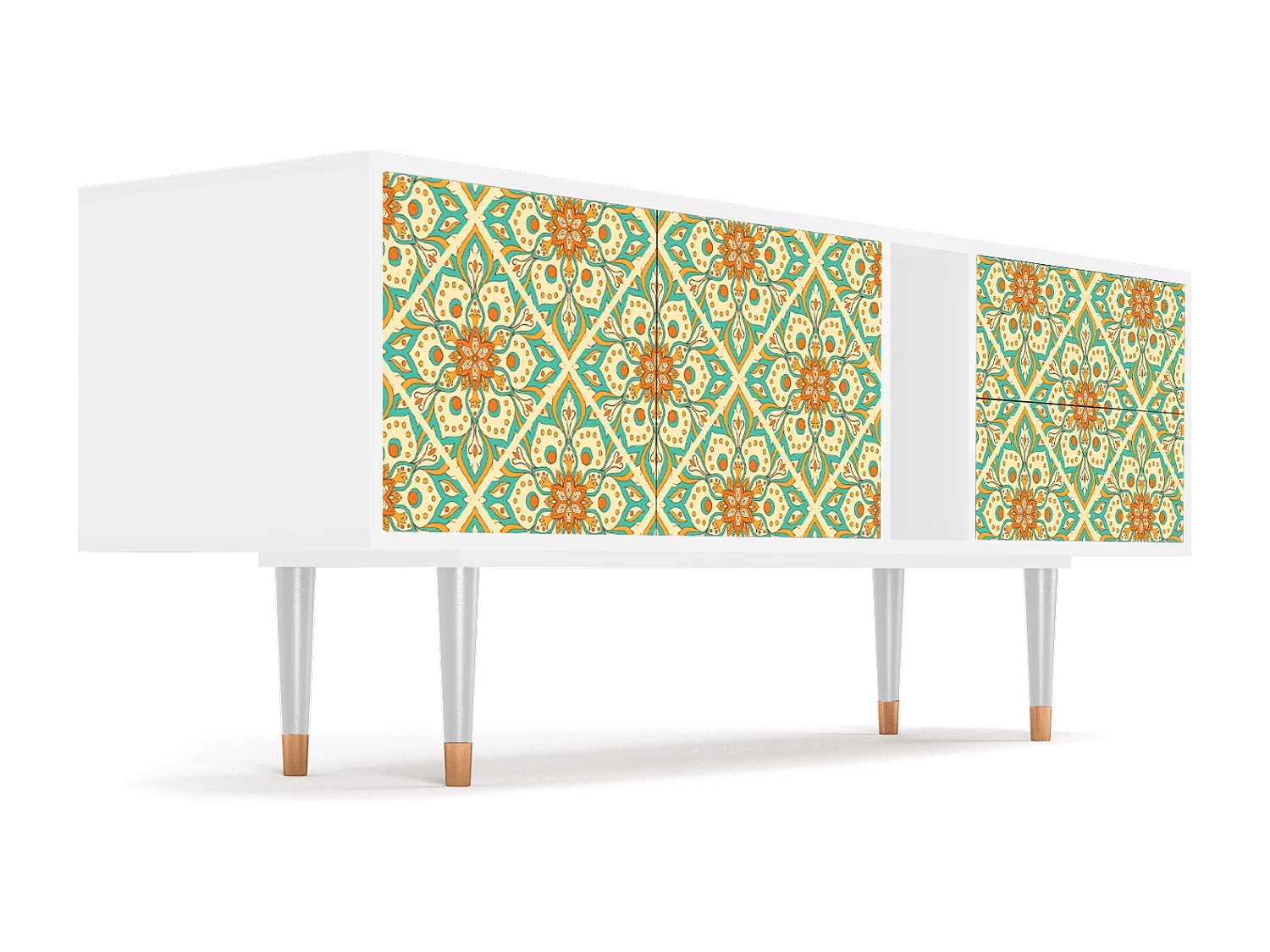 TV-meubel - 170х69х48 cm - T1 - Hindu Daisy, Wit