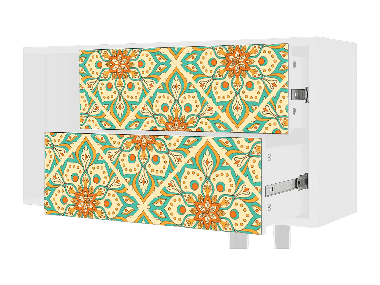 Mobile TV - 170х69х48 cm - T1 - Hindu Daisy, Bianco