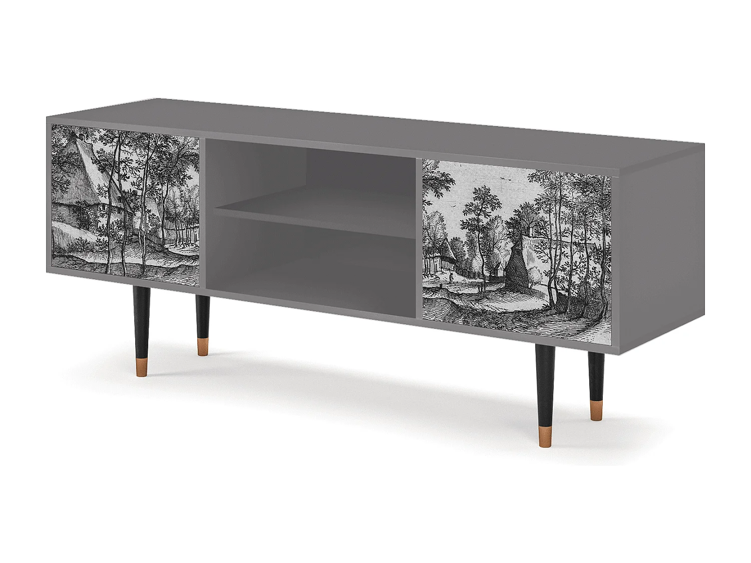 TV-meubel - 170х69х48 cm - T2 - Village Road, Grijs