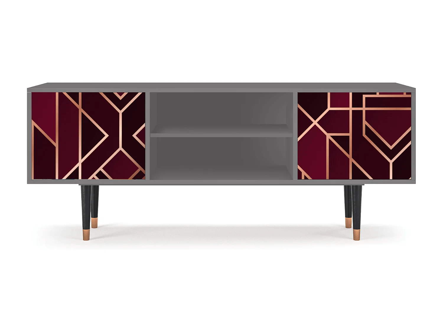 Meuble TV - 170х69х48 cm - T2 - Burgundy Jewelery, Gris