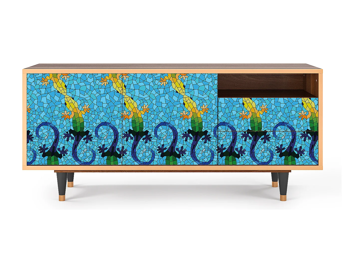 Mobile TV - 125х56х41 cm - T7 - Gaudi's Lizard, Noce