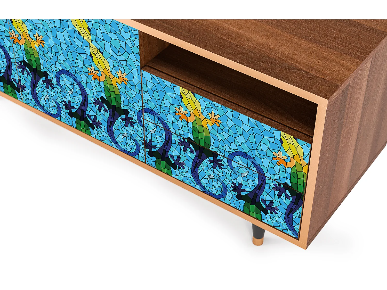 Mobile TV - 125х56х41 cm - T7 - Gaudi's Lizard, Noce