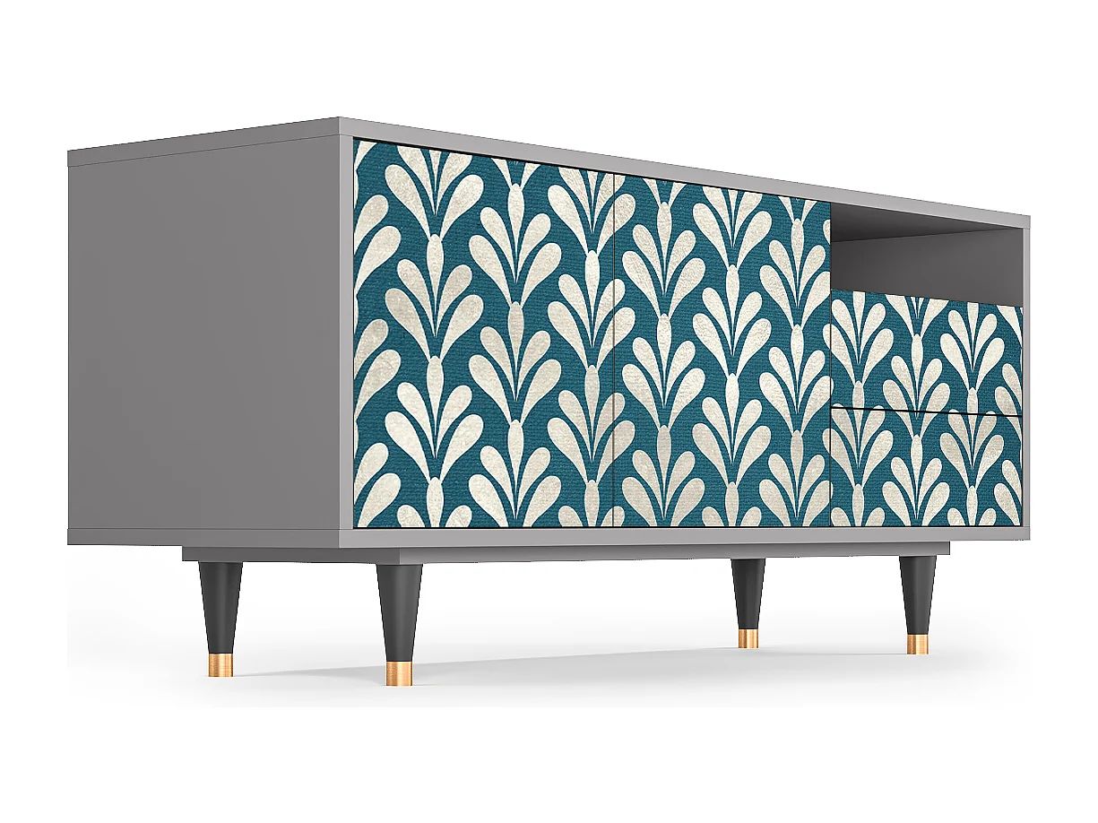 TV-Möbel - 125х56х41 cm - T7 - Milky Tears, Grau