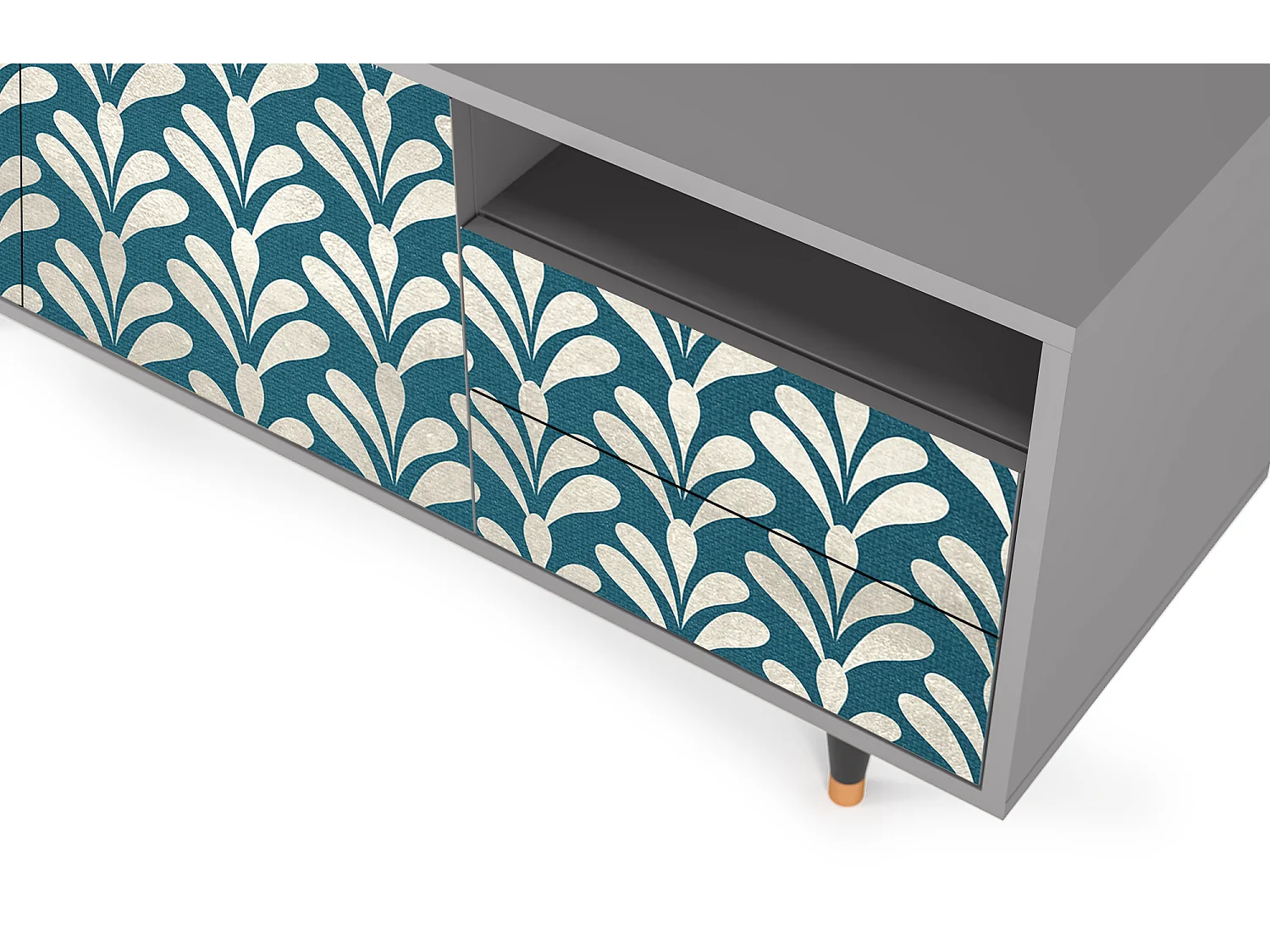 TV-Möbel - 125х56х41 cm - T7 - Milky Tears, Grau