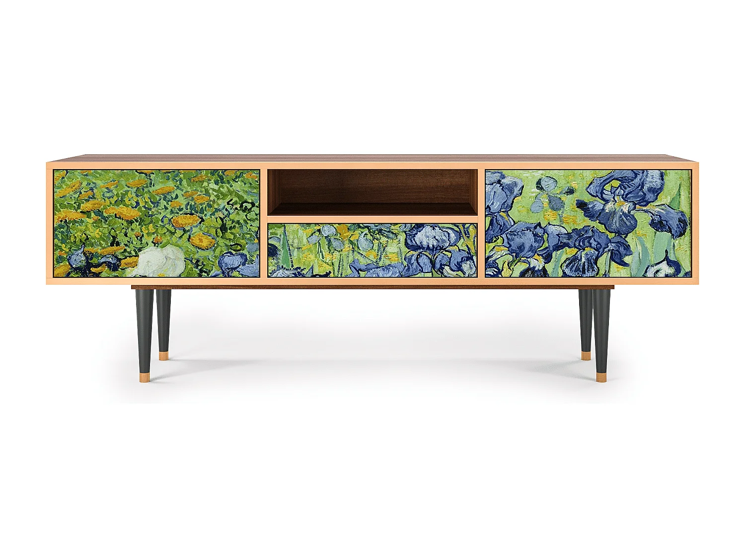 Meuble TV - 170х59х41 cm - T6 - Irises , Noyer