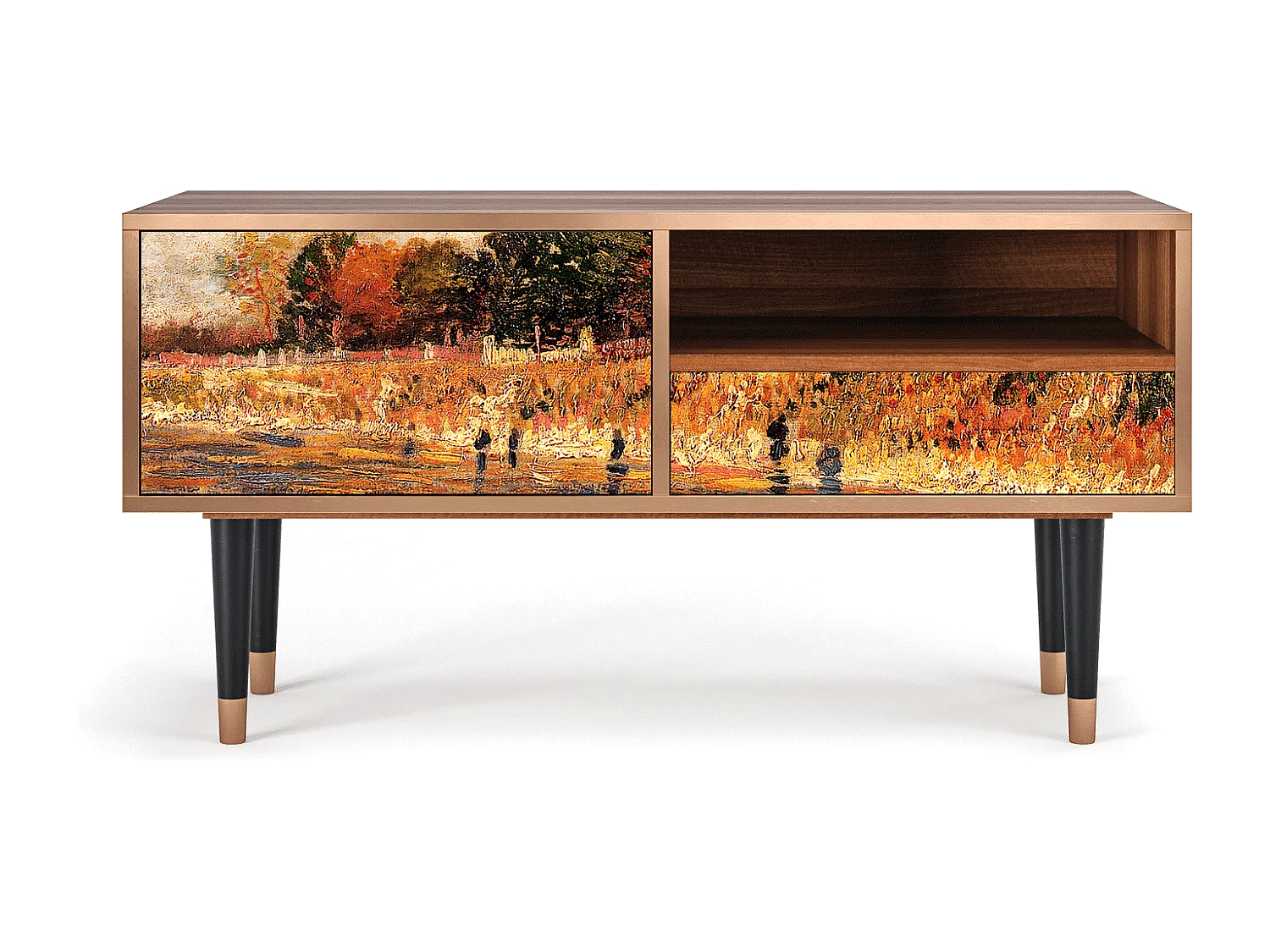 Meuble TV - 115х59х48 cm - T3 - The Banks, Noyer