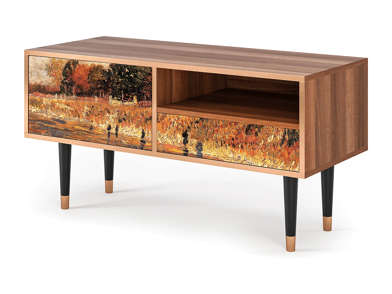 Meuble TV - 115х59х48 cm - T3 - The Banks, Noyer