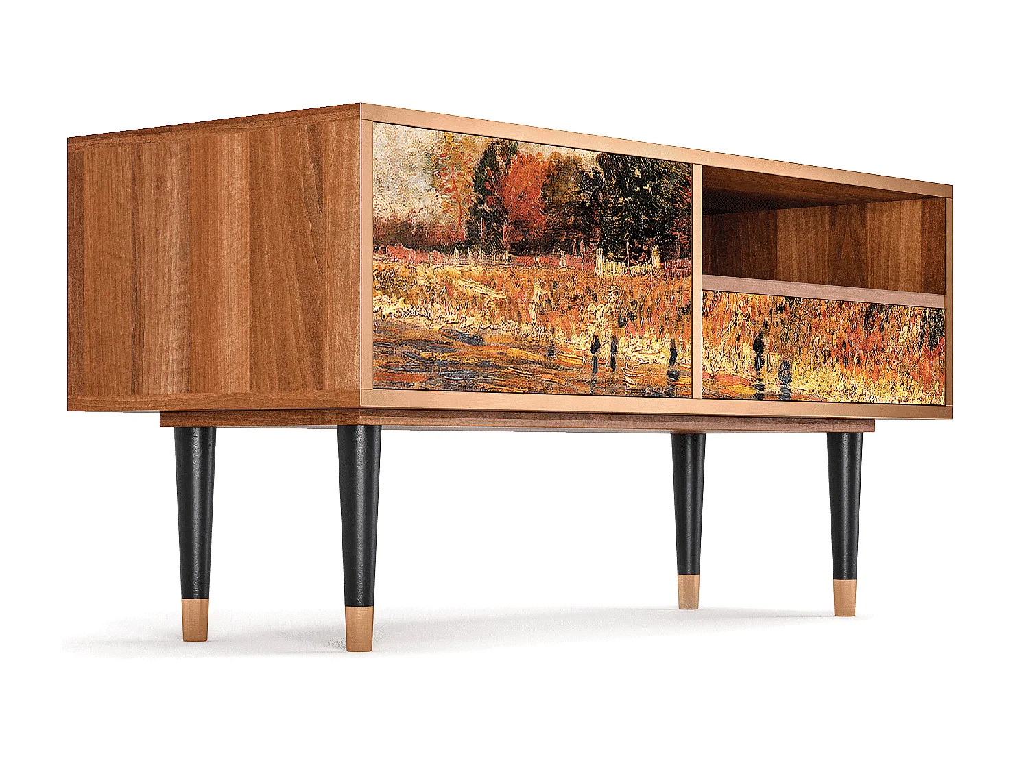 Meuble TV - 115х59х48 cm - T3 - The Banks, Noyer