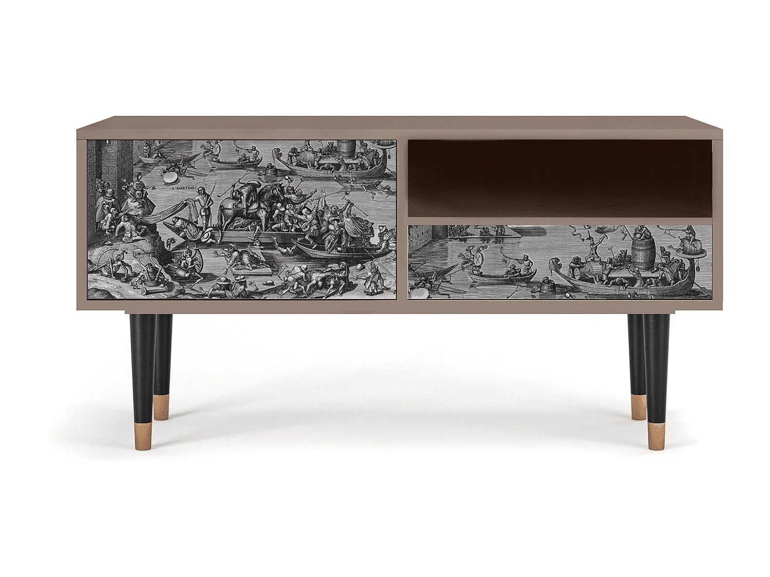 Mueble de TV - 115х59х48 cm - T3 - Saint Martin, Latte