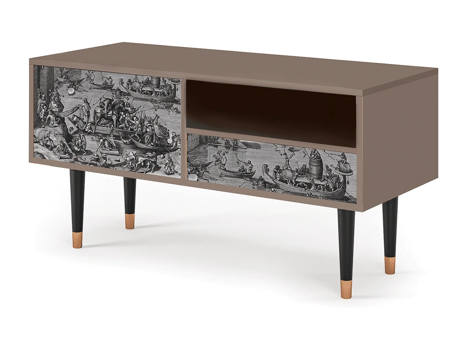 Mueble de TV - 115х59х48 cm - T3 - Saint Martin, Latte