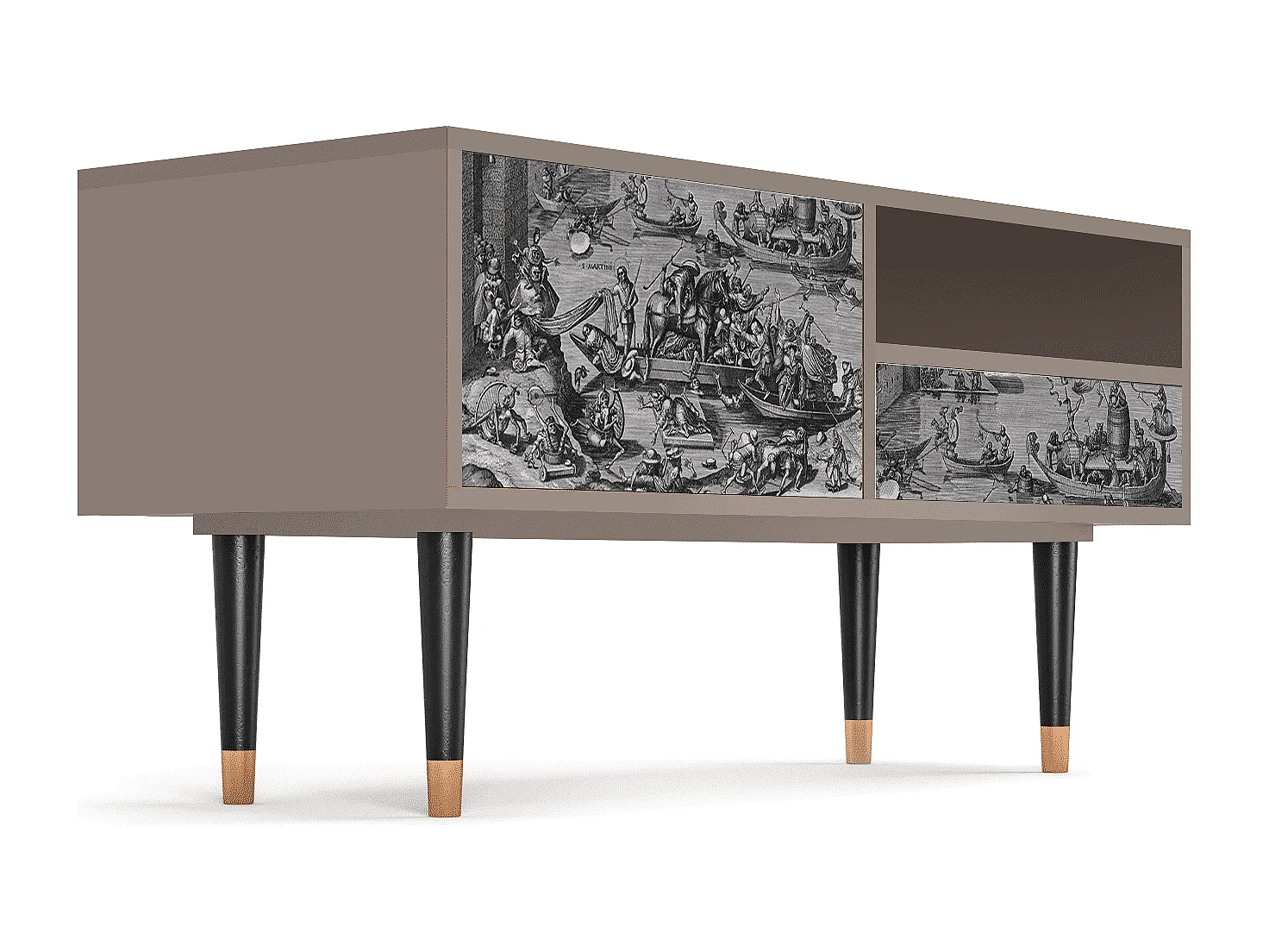 Mueble de TV - 115х59х48 cm - T3 - Saint Martin, Latte