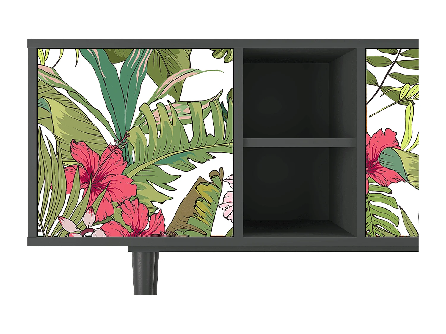 Mobile TV - 150х69х41 cm - T5 - Verdant Tropics, Antracite