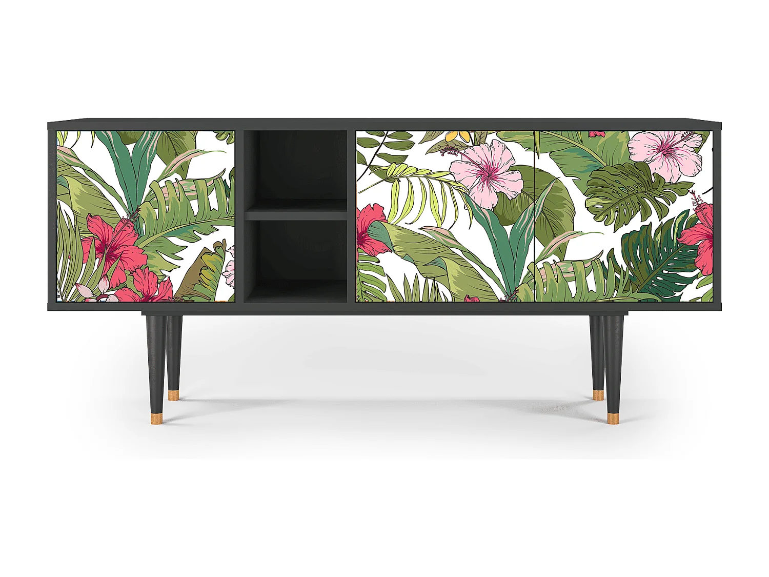 Meuble TV - 150х69х41 cm - T5 - Verdant Tropics, Anthracite