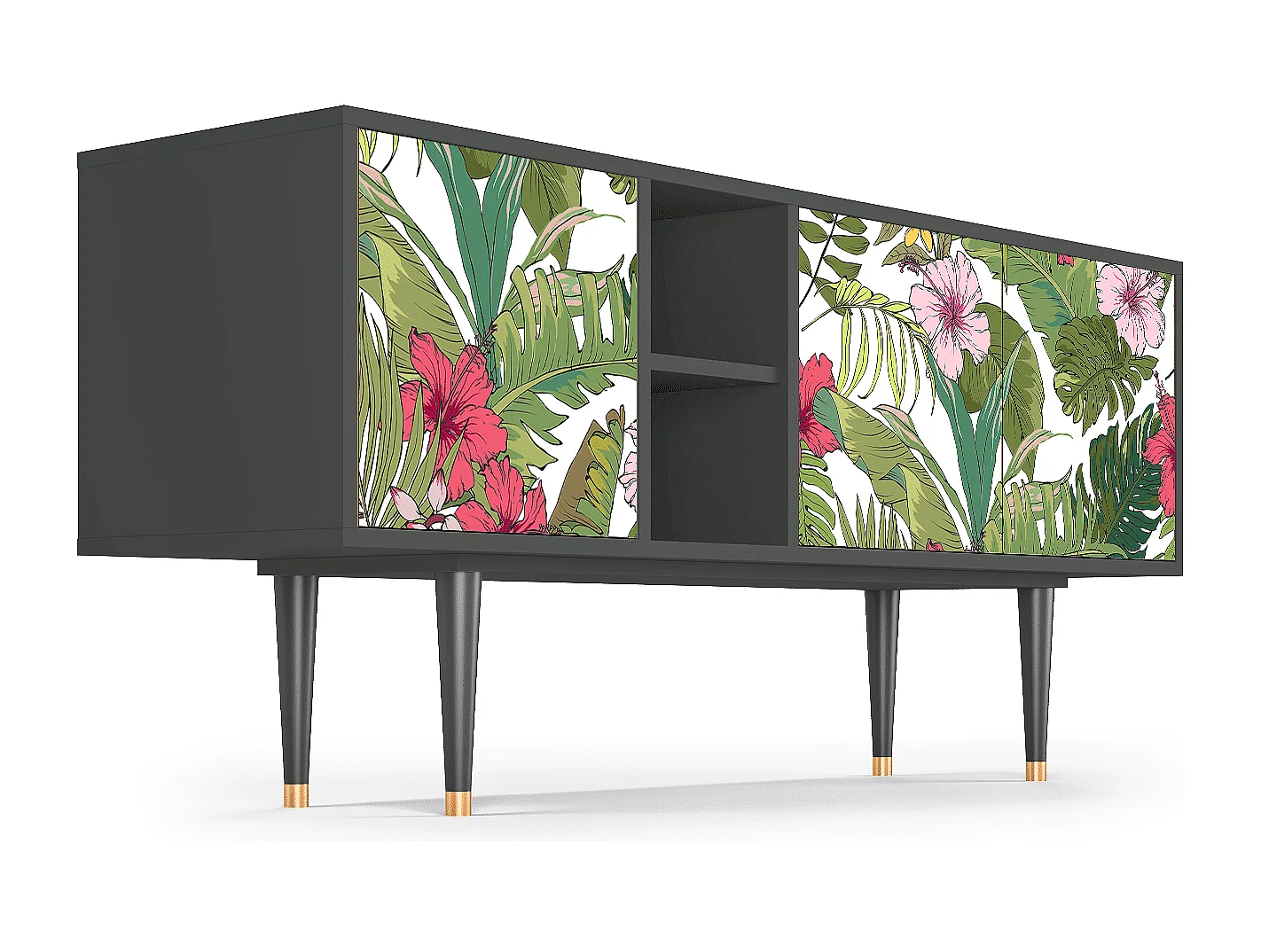 Meuble TV - 150х69х41 cm - T5 - Verdant Tropics, Anthracite