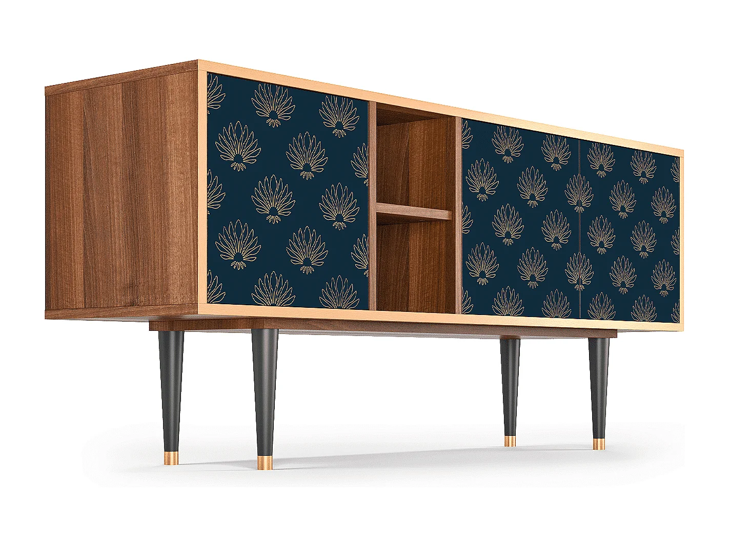 Mobile TV - 150х69х41 cm - T5 - Blue Lotus, Noce