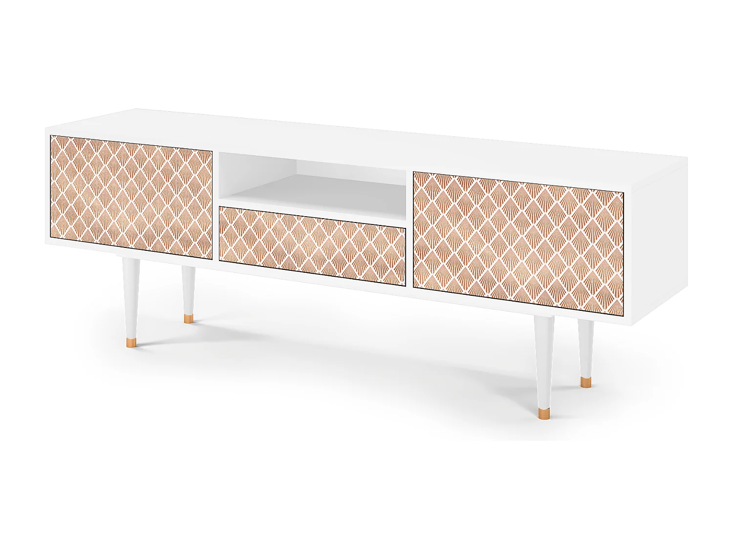 Meuble TV - 170х59х41 cm - T6 - Pastel Sunrise, Blanc