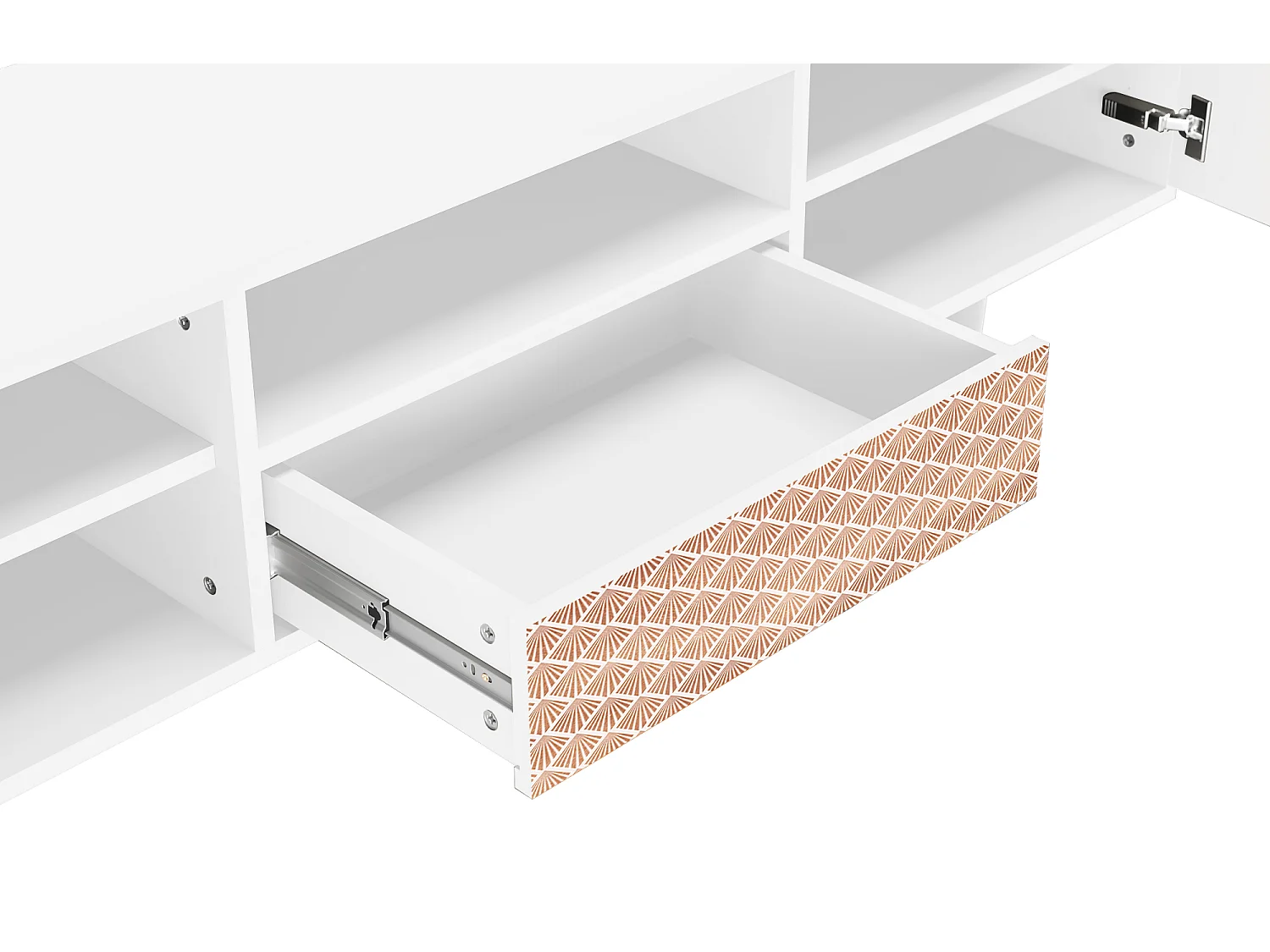 Meuble TV - 170х59х41 cm - T6 - Pastel Sunrise, Blanc