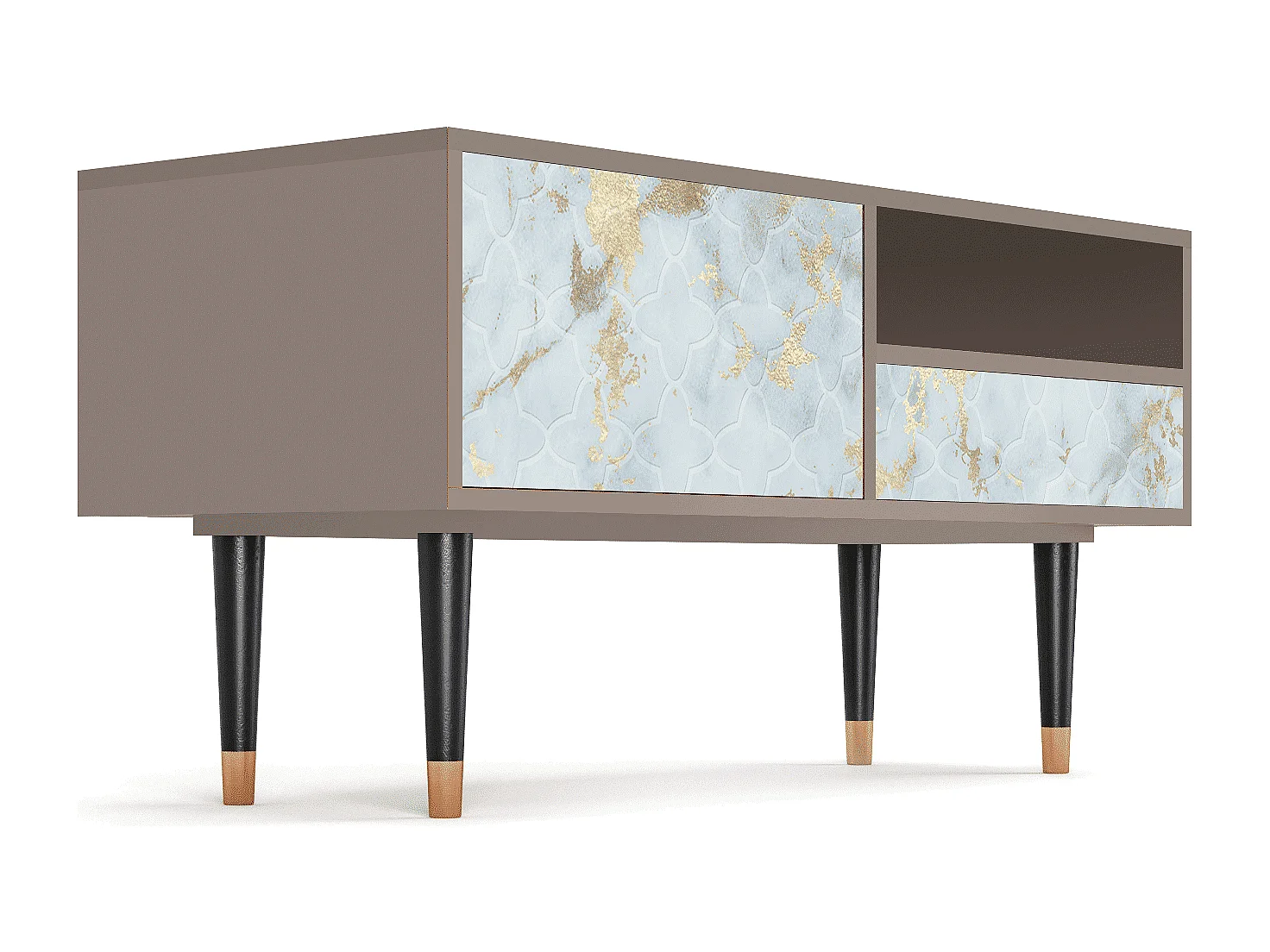 Mueble de TV - 115х59х48 cm - T3 - Golden Waves, Latte