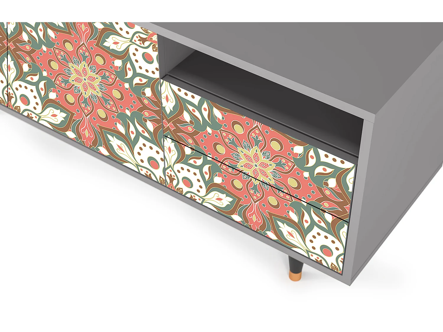 Mueble de TV - 125х56х41 cm - T7 - Peach Grove, Gris