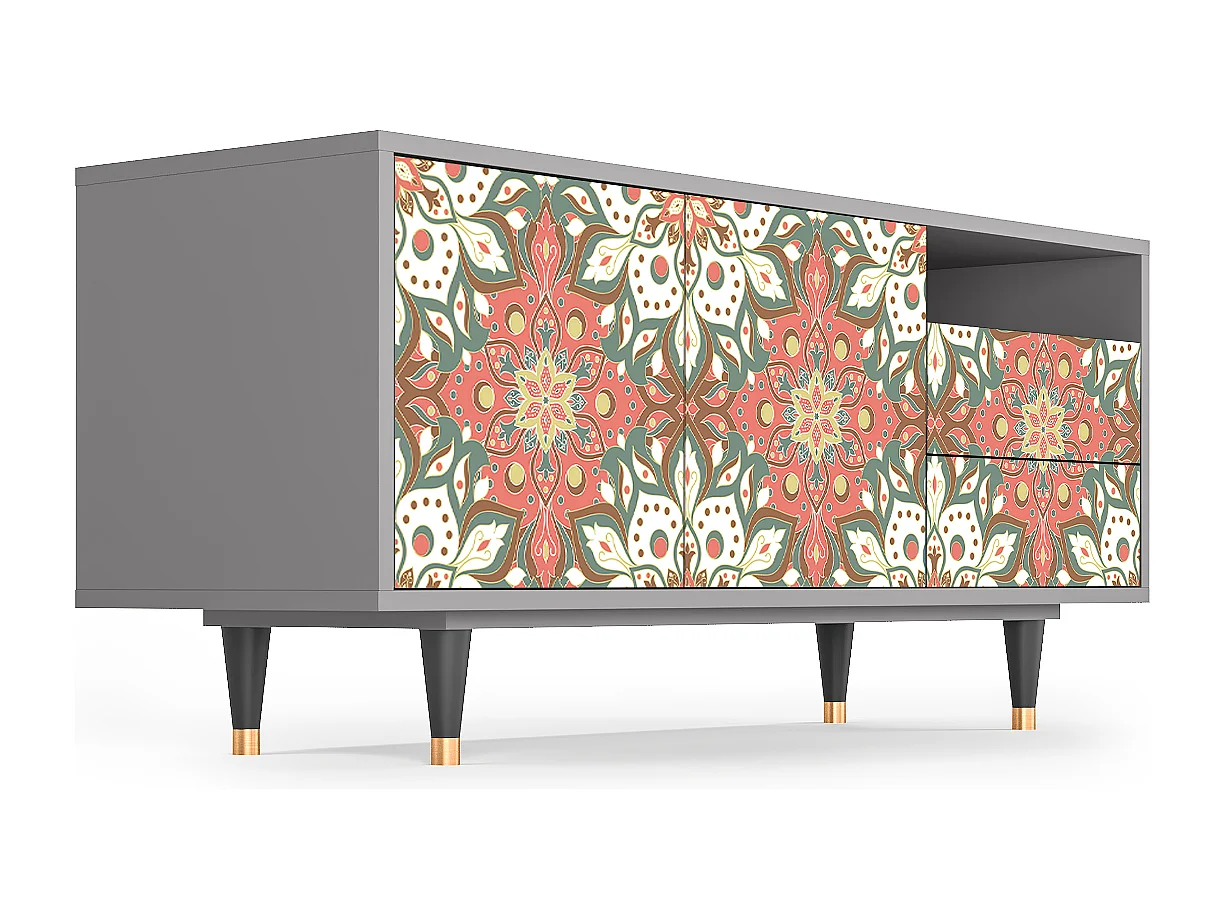 Meuble TV - 125х56х41 cm - T7 - Peach Grove, Gris