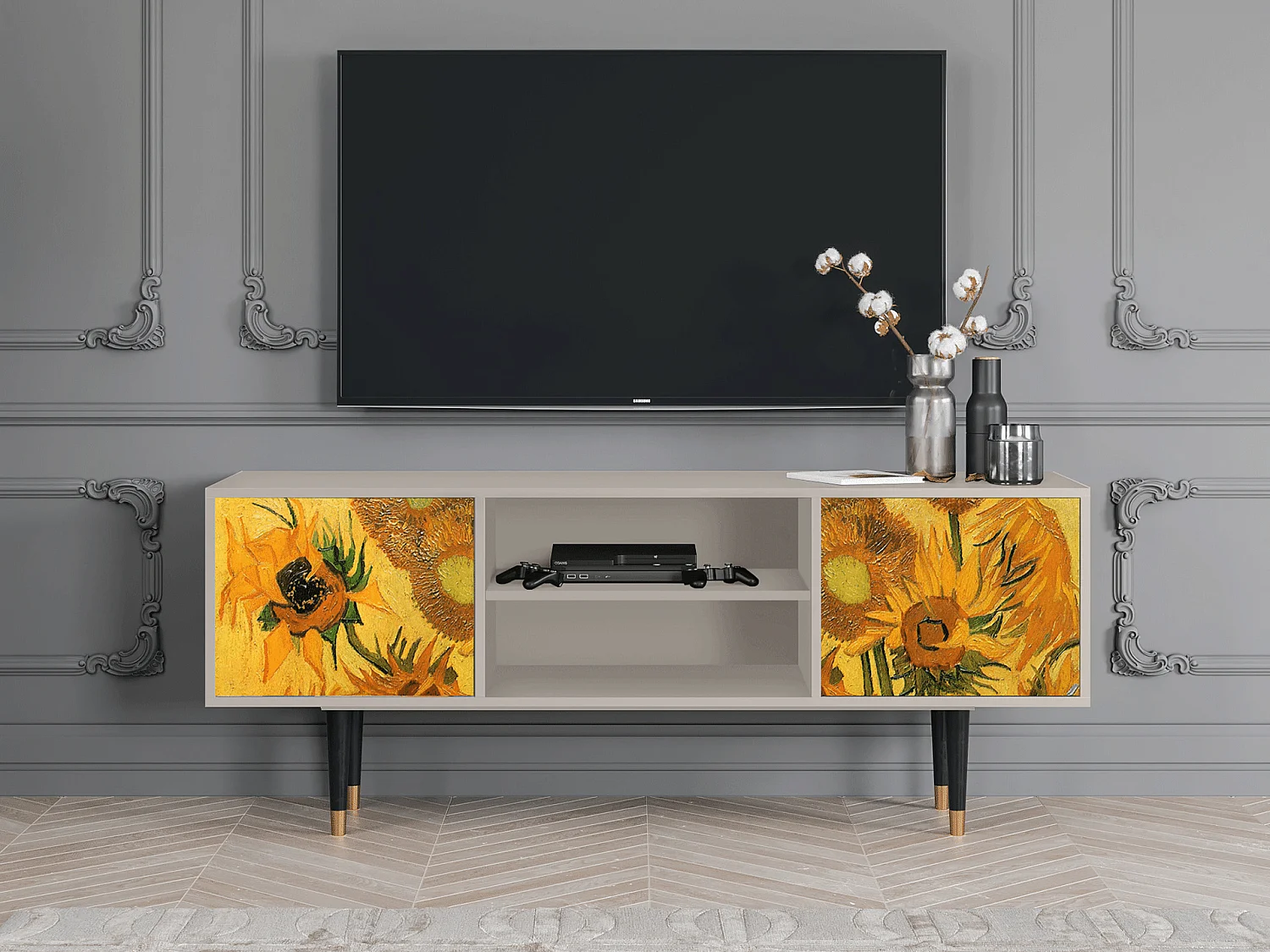 TV-meubel - 170х69х48 cm - T2 - Sunflowers, Zand