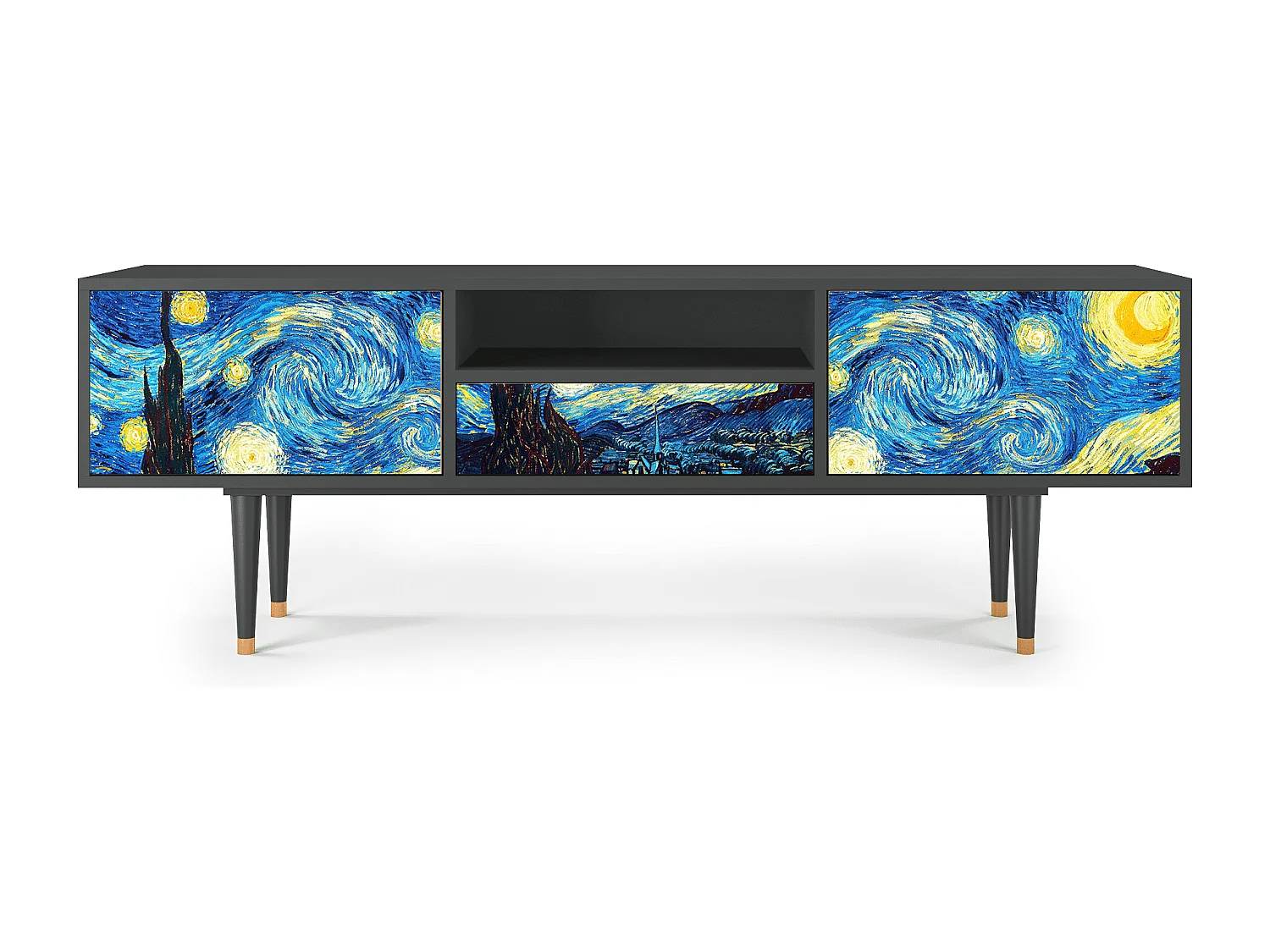 Meuble TV - 170х59х41 cm - T6 - The Starry Night  , Anthracite