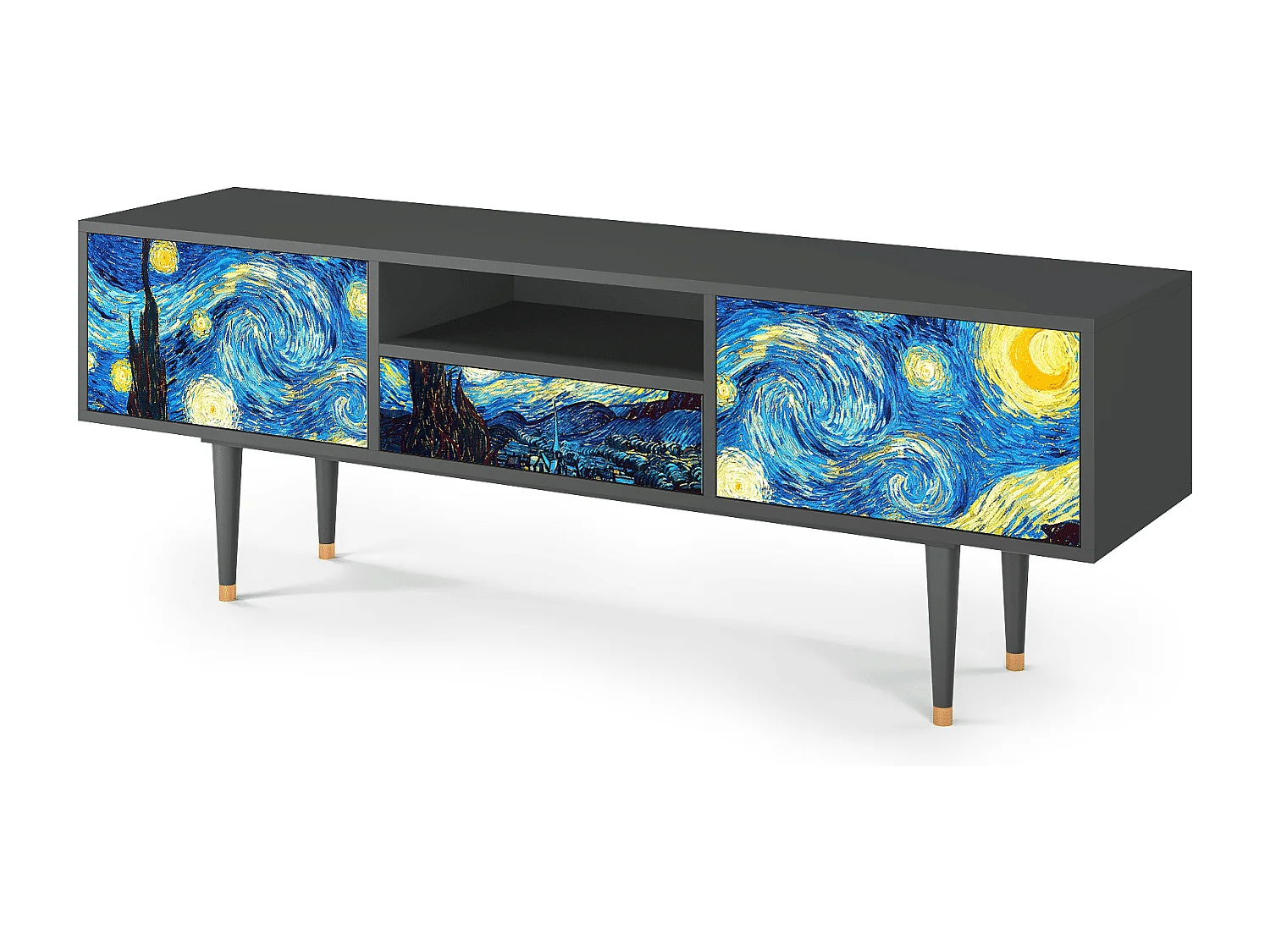 Meuble TV - 170х59х41 cm - T6 - The Starry Night  , Anthracite