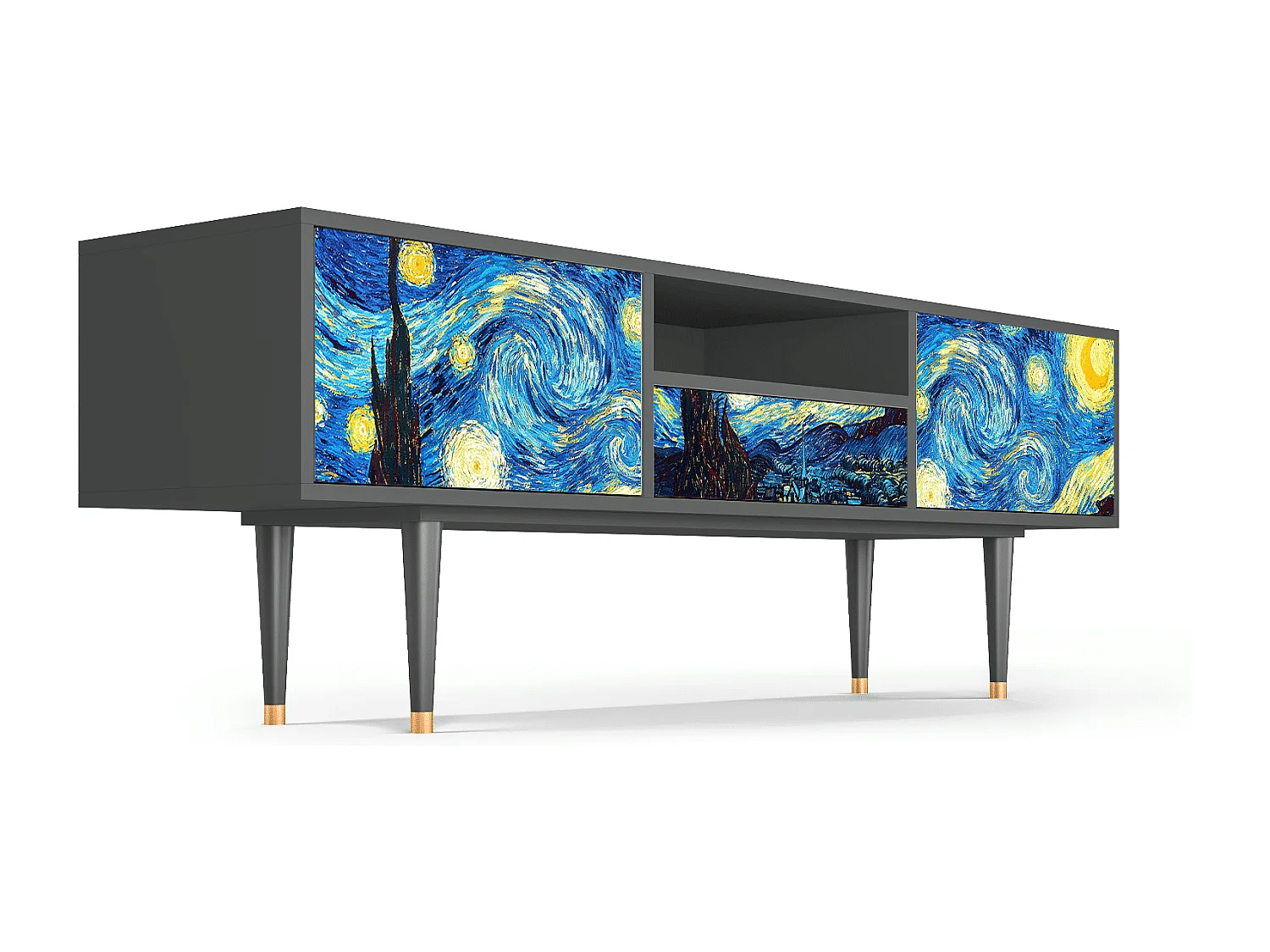 Meuble TV - 170х59х41 cm - T6 - The Starry Night  , Anthracite