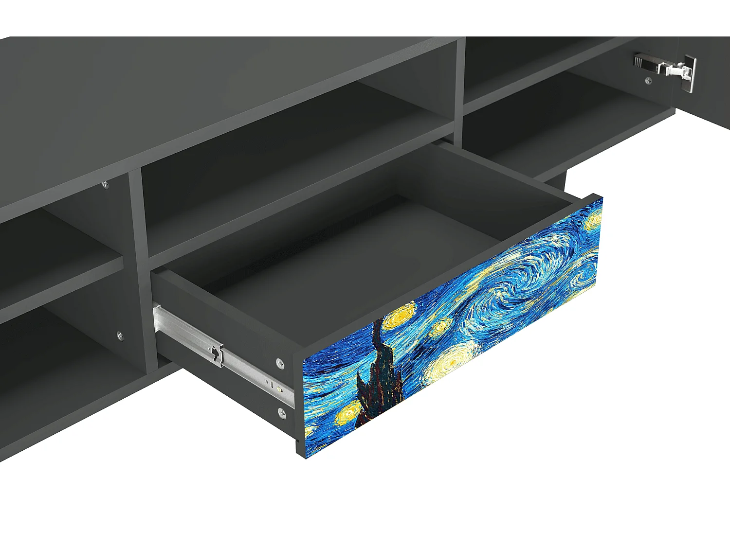Meuble TV - 170х59х41 cm - T6 - The Starry Night  , Anthracite